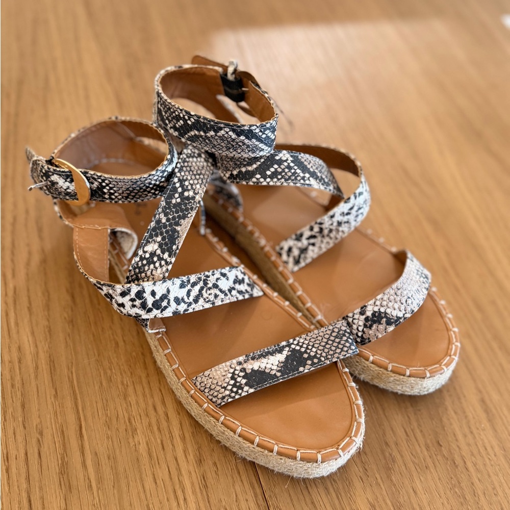 Snakeskin Strappy Sandals